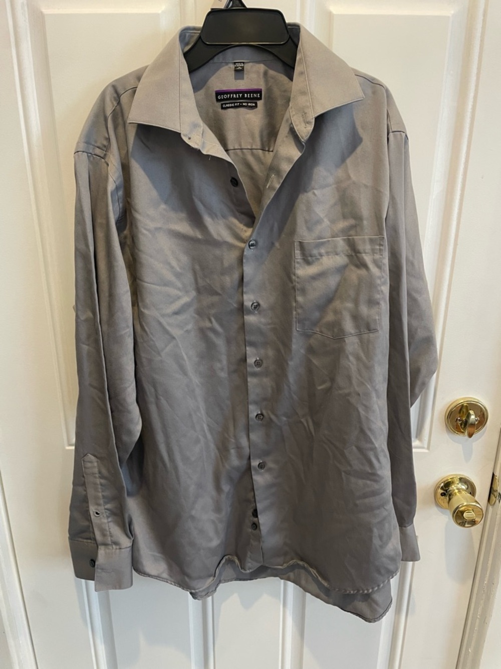 Geoffrey Beene Men's Light Gray Long-Sleeve Dress Shirt